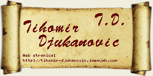 Tihomir Đukanović vizit kartica